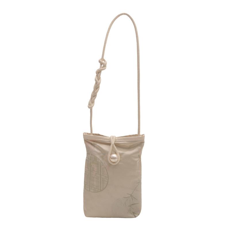 Chic Street Style Pearl Hook Closure Small Square Bag For Daily Versatile Use OffWhite
