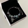 Retro Silver Heart & Butterfly Beaded Bracelet for Women - Versatile & Stylish European/American Jewelry