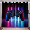 2 Pieces 3D Pattern Video/TV Game Player Printing Living Room Game Handle Curtains For Kids Room Decoration Drapes