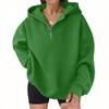 Damen Casual Langarm Kapuzenpullover mit halbem Reißverschluss und Brusttasche für den Alltag
