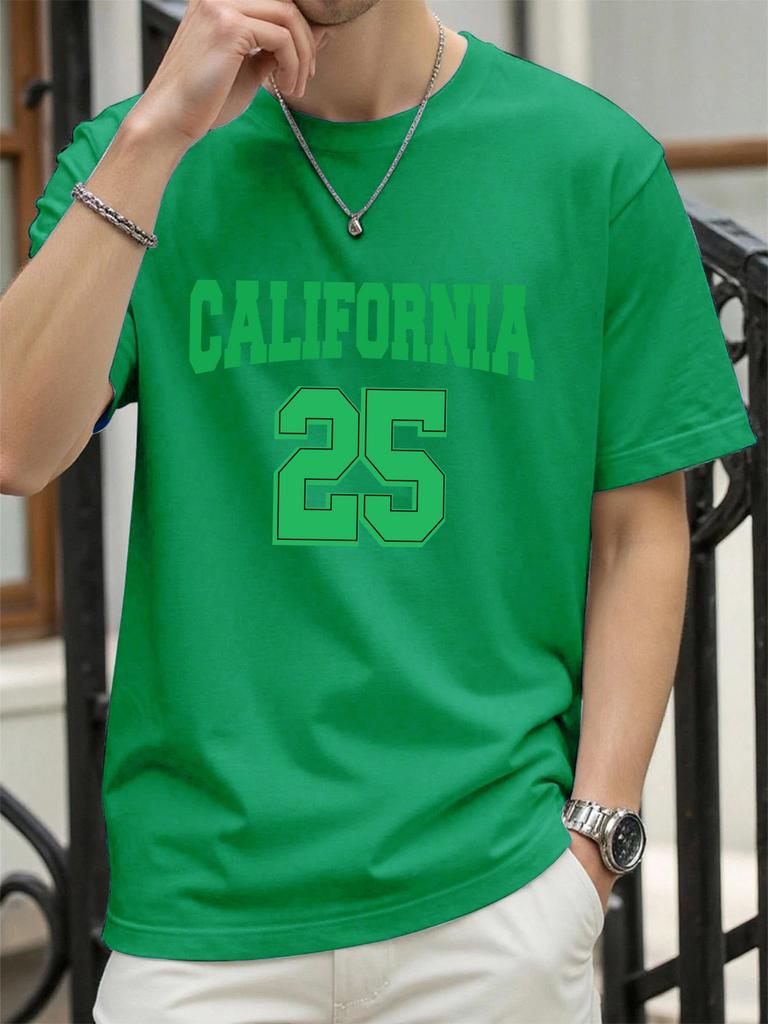 On The 25Th In California Print T Shirt Man Summer ONeck TShirts Casual Cotton Clothes Fashion AllMatch Hip Hop Sportswear