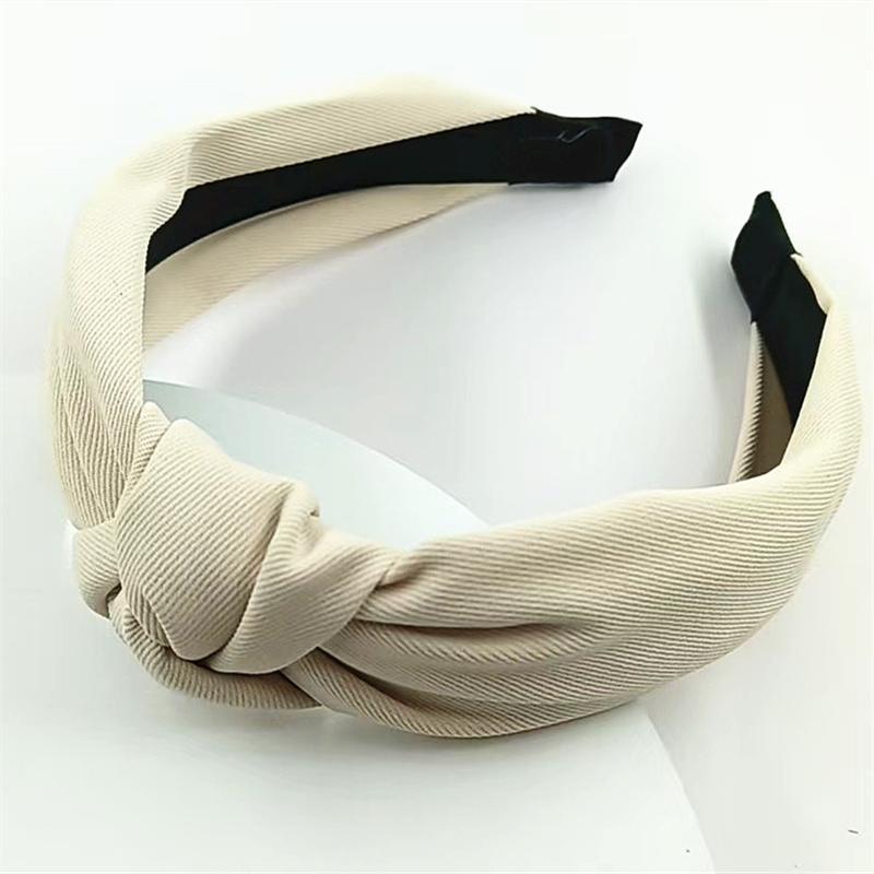 4pcs Minimalist Women Leopard Print Satin Fabric Knot Headbands Lady Girls Simple Solid Twill Cloth Knotted Hairbands