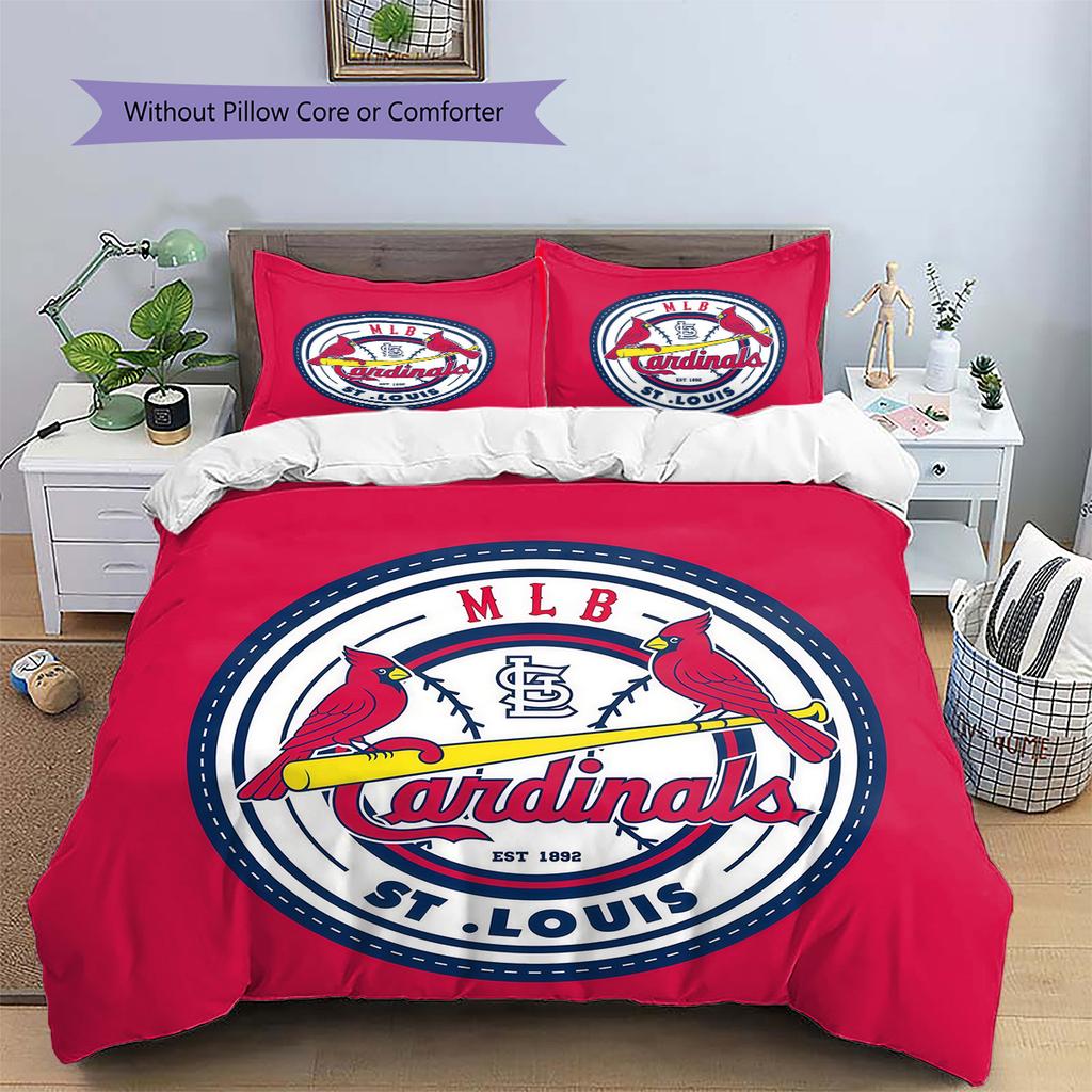 St.Louis Cardinals2 Pattern Bedding Quilt Set Home Decoration Gift (1 * duvet cover + 2 * pillowcase without core)