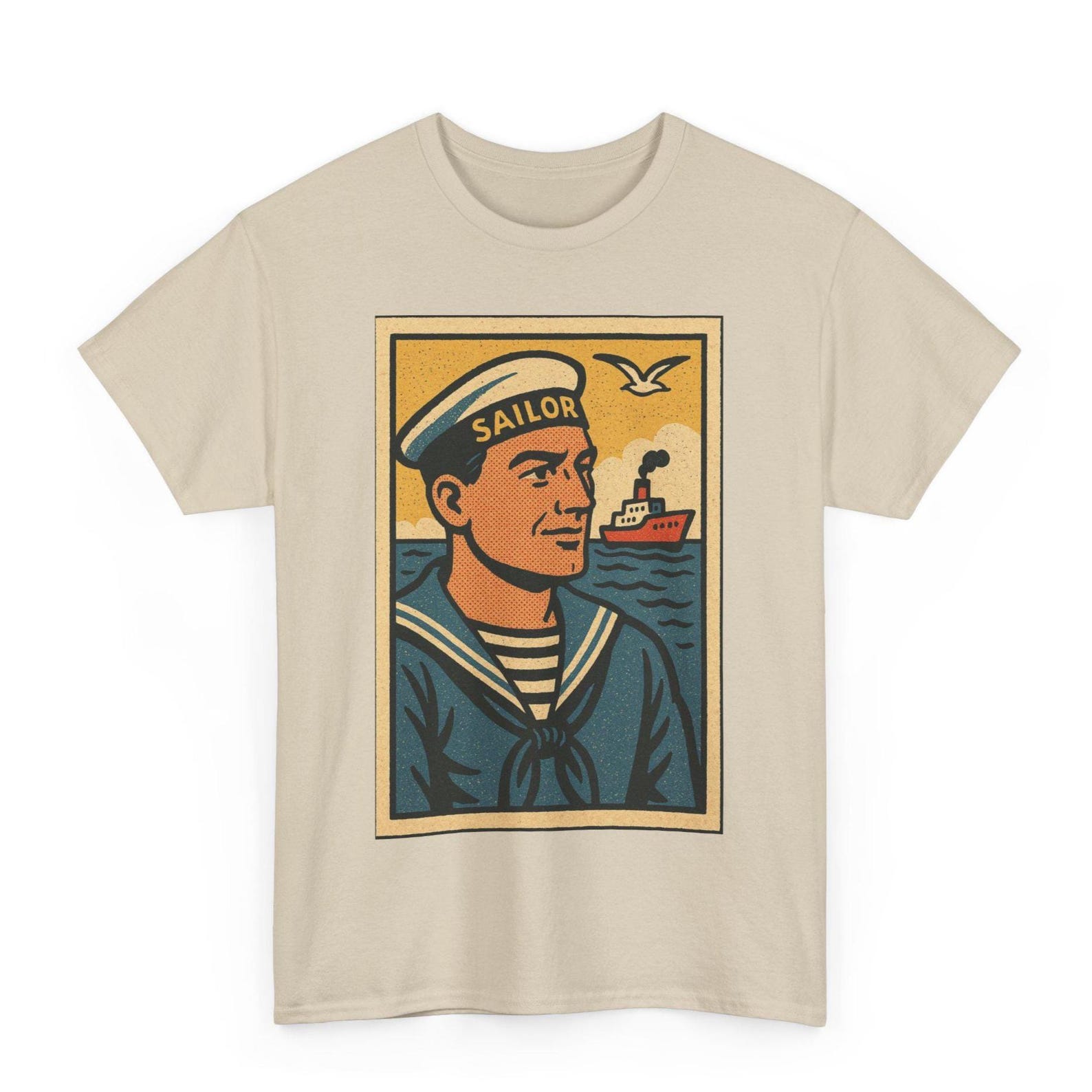 Sailor T-Shirt: Nautical Maritime Tee, Retro Comic Gift for Seafarers 2XL