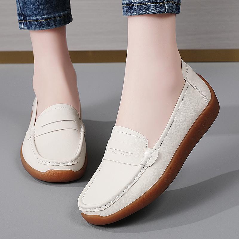 

Women Black Moccasins Driving Shoes Flats Casual Nurse Loafers Maternity Office Shoes Large Size EU:41 слонова кістка