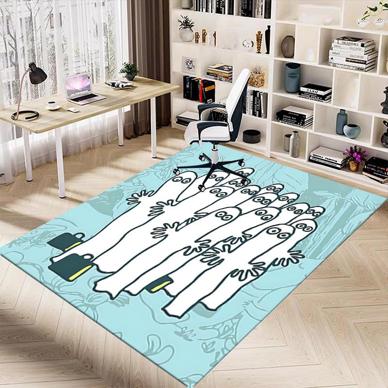 1PC ghosts Non-Slip Floor Carpet Compatible for Office&Living Room&Dining room - Flat-Weave Machine- Soft & Pattern-E252
