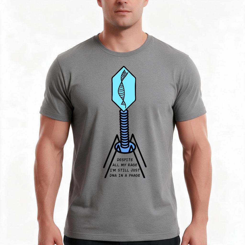 Bacteriophage With Butterfly Wings Tshirt Summer Casual Cotton Tee Oversized Streetwear Tops Vintage Graphic Print