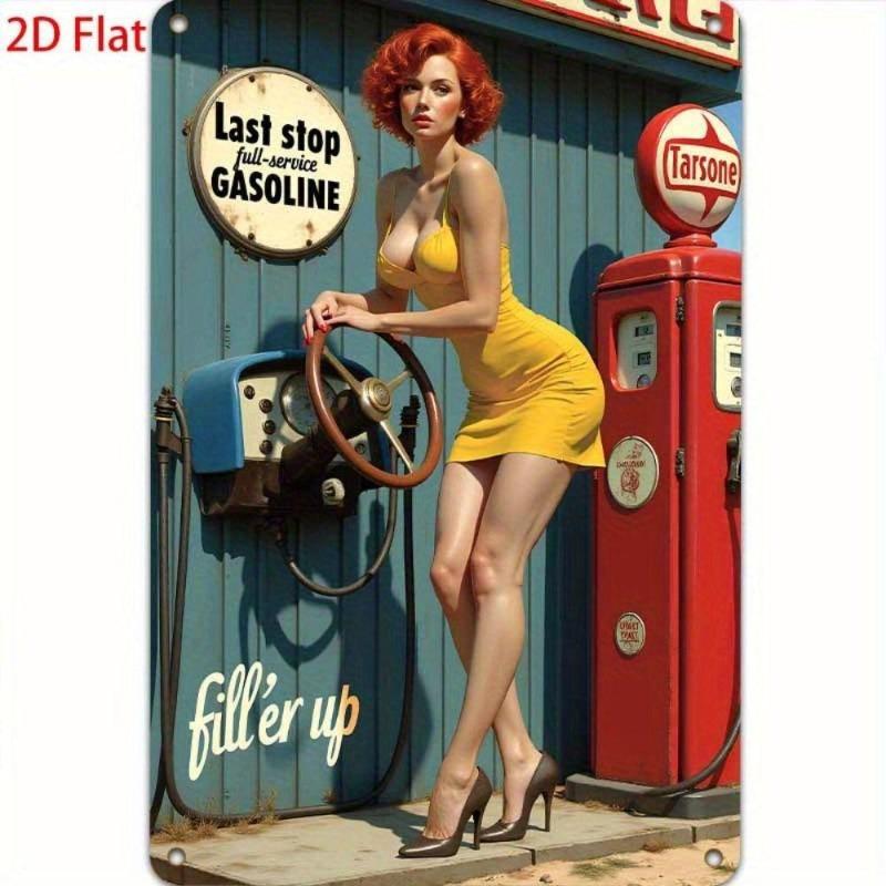 Pin-Up Girl Blechschilder, Garage Werkstatt Metalldekor 20x30cm