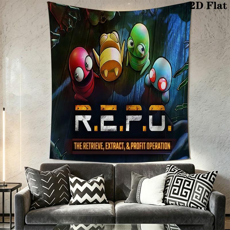 R.E.P.O POSTER Wall Hanging Printed Fabric Blanket Decorative Tapestries for Bedroom Living Room Home Decor