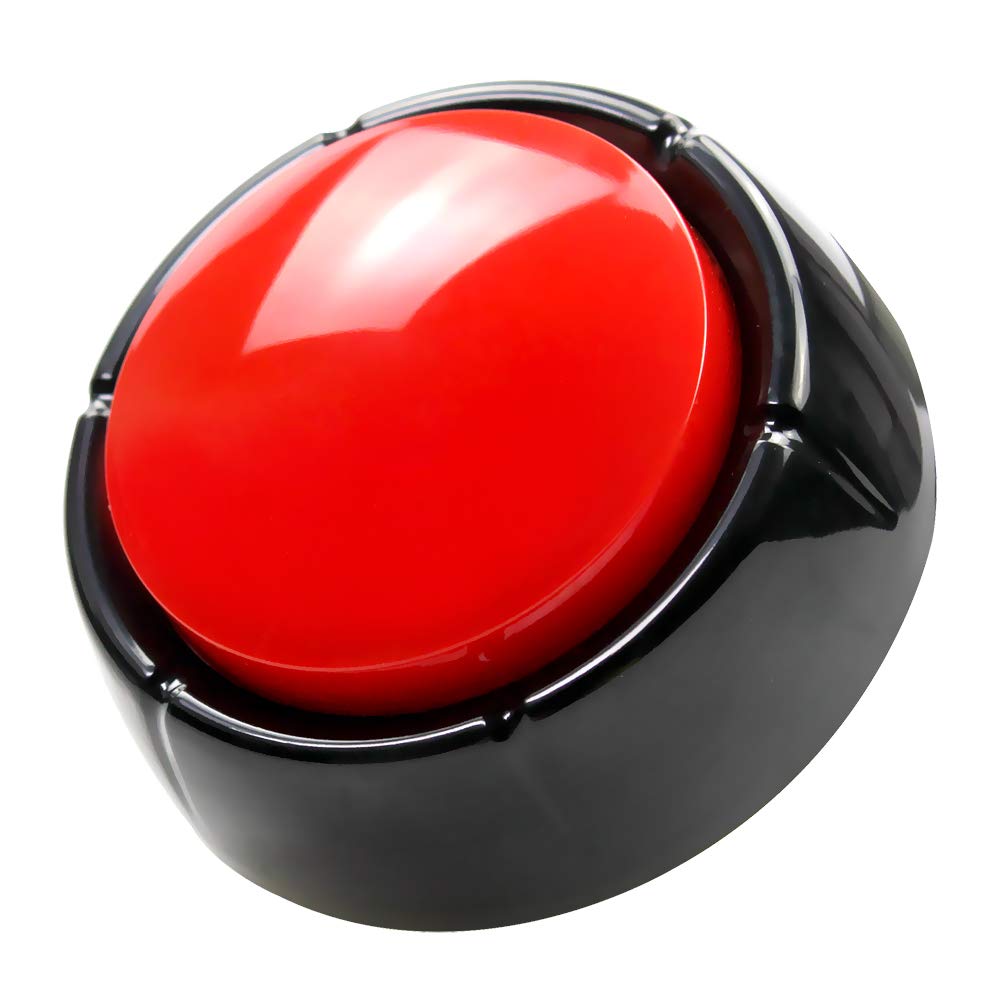 Answer Buzzer, Recording Toy Button with Sound and Quick Answer Button (Red+Black-M4)