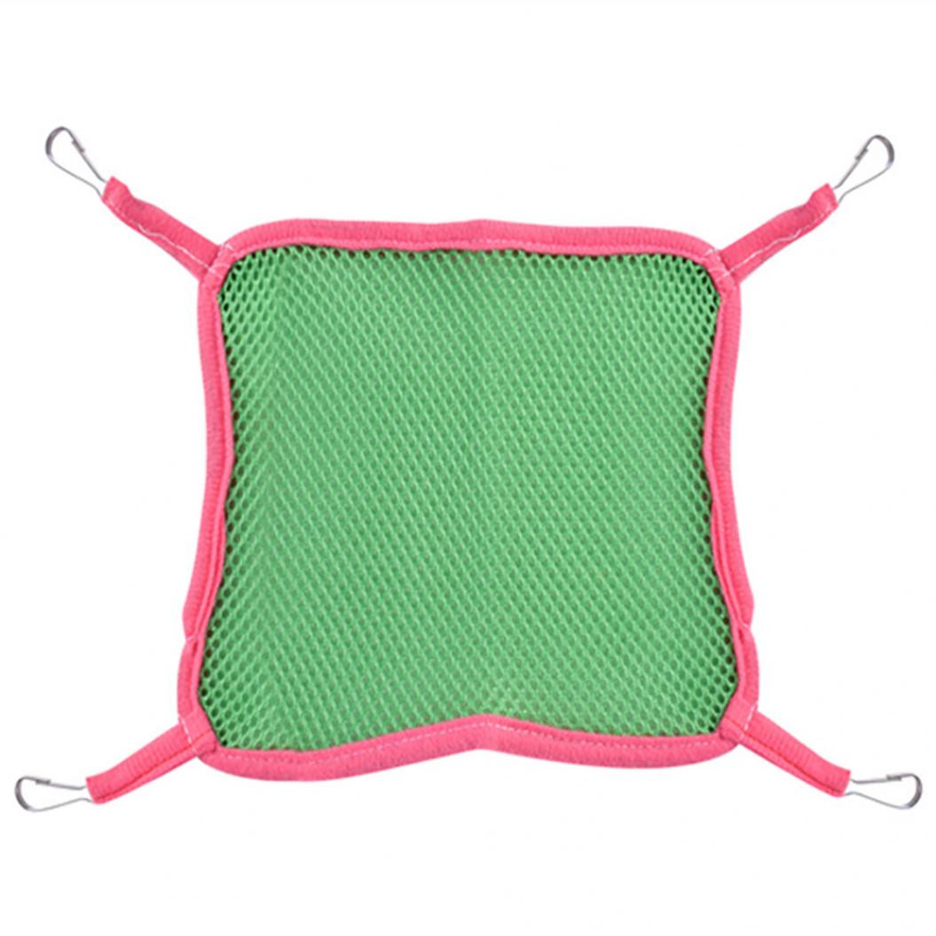 

Летний гамак для хомяка с белкой, подвесная полка, дышащая сетчатая клетка для дома для домашних животных S зелёный