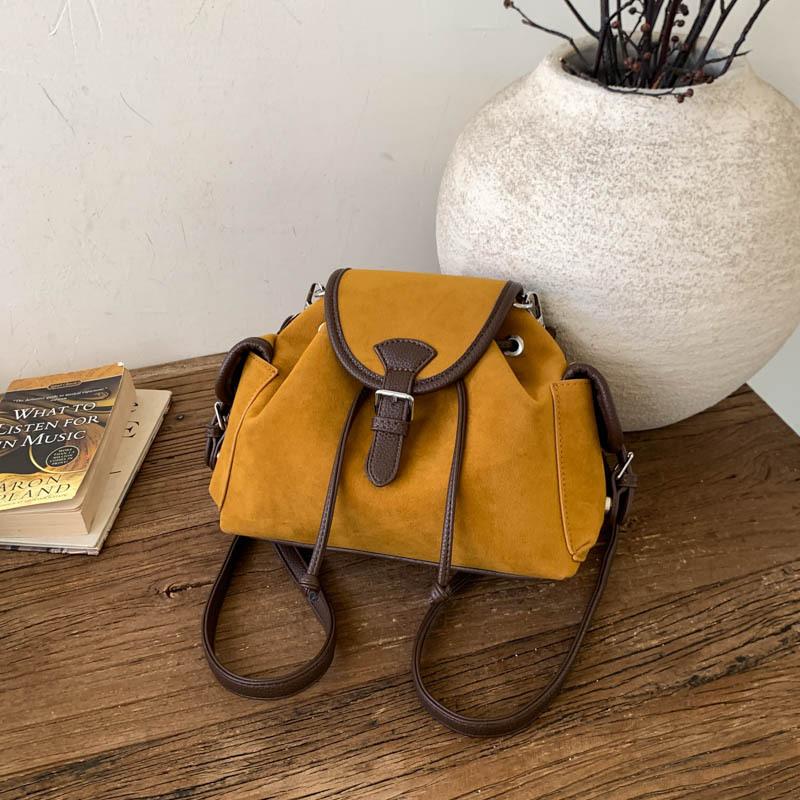 Autumn and Winter Retro Suede Women's Backpack 2025 New Large-capacity Commuting Backpack Student Class Schoolbag