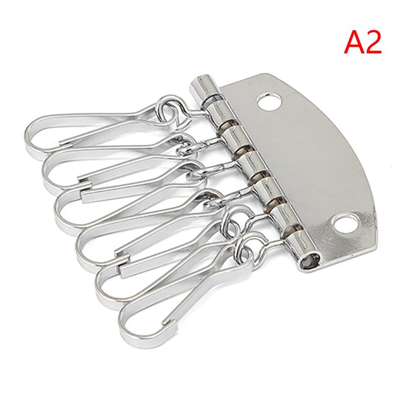 1PC Anti-fall Key Holders 6 Hooks Metal Rivet Wallet Key Clasp Clip Practical Small Keyring for Birthday Gifts