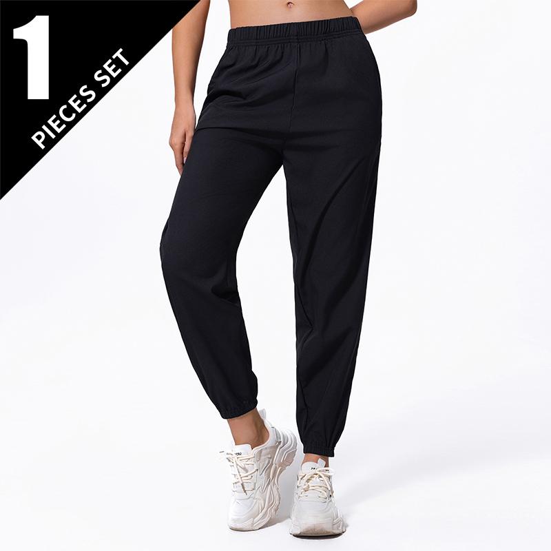 

Spring and Summer Thin Ladies Quick-drying Sports Casual Pants Mesh Breathable Black Joker 9 Pants Teenagers Running Harem Pants L