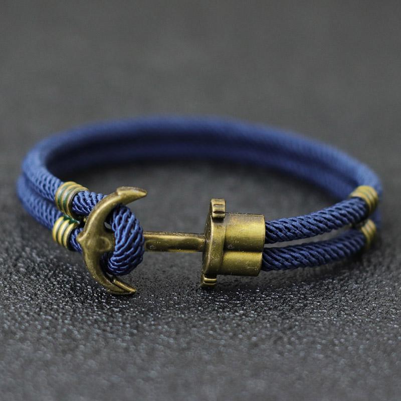 Nový Pánský Náramek Lano Bronzová Dvouvrstvá Snadný Hák Námořnický Náramek Dárek Pro Něj Plážový Surfer Šperky Doplňky Pulsera Hombre