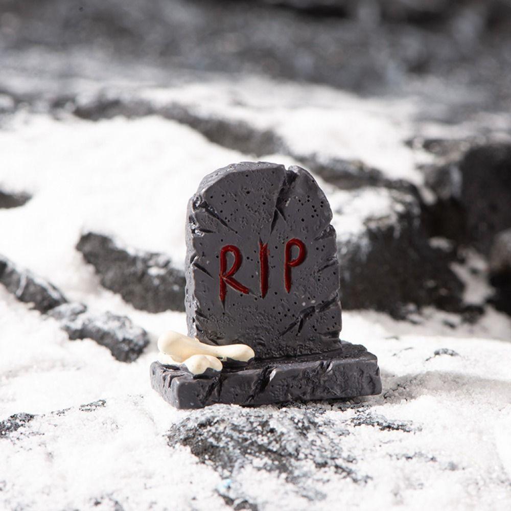 Mini Tombston Ornaments DIY Resin Festival Ornaments Halloween Small Ornaments  Decor Accessories