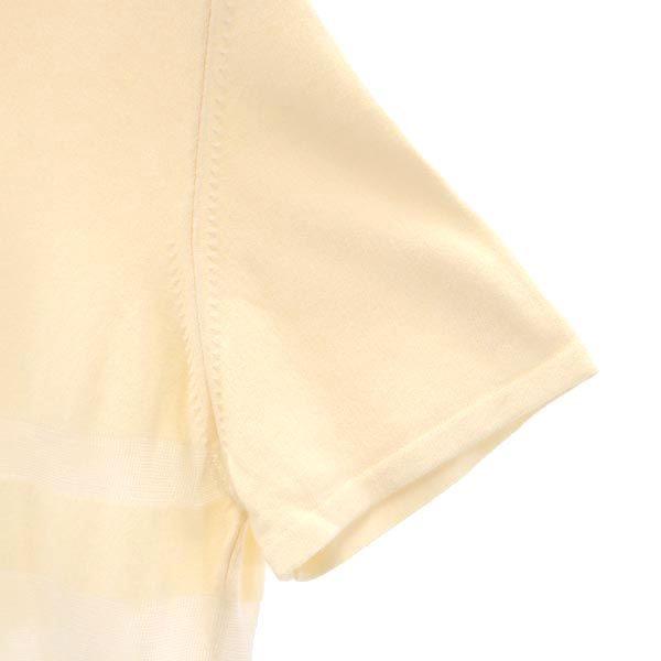 Salvatore Ferragamo Silk Blend Border Pattern Short Sleeve Knit M Sweater Women Used