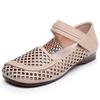 GKTINOO 2025 Summer Genuine Leather Hollow Shoes Woman Sandals Casual Mother Flat Soft Sole Comfortable Sandals Non-slip