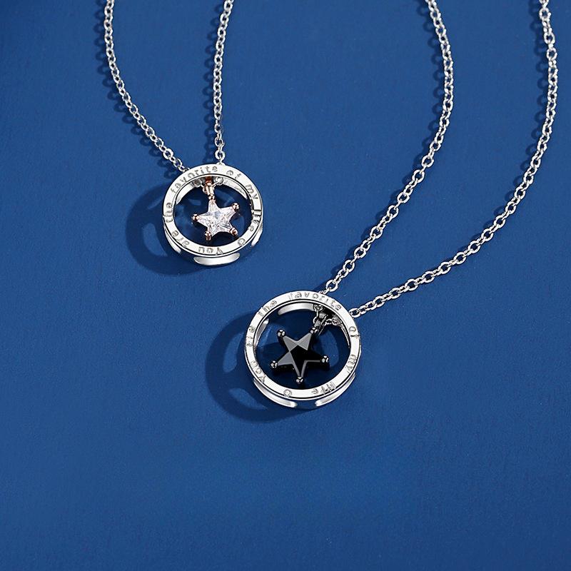 Original Star Wish Couple Necklace Korean Edition Fashion Temperament Versatile Lamp Luxury Pendant Men'S And Women'S Valentine'S Day Gifts