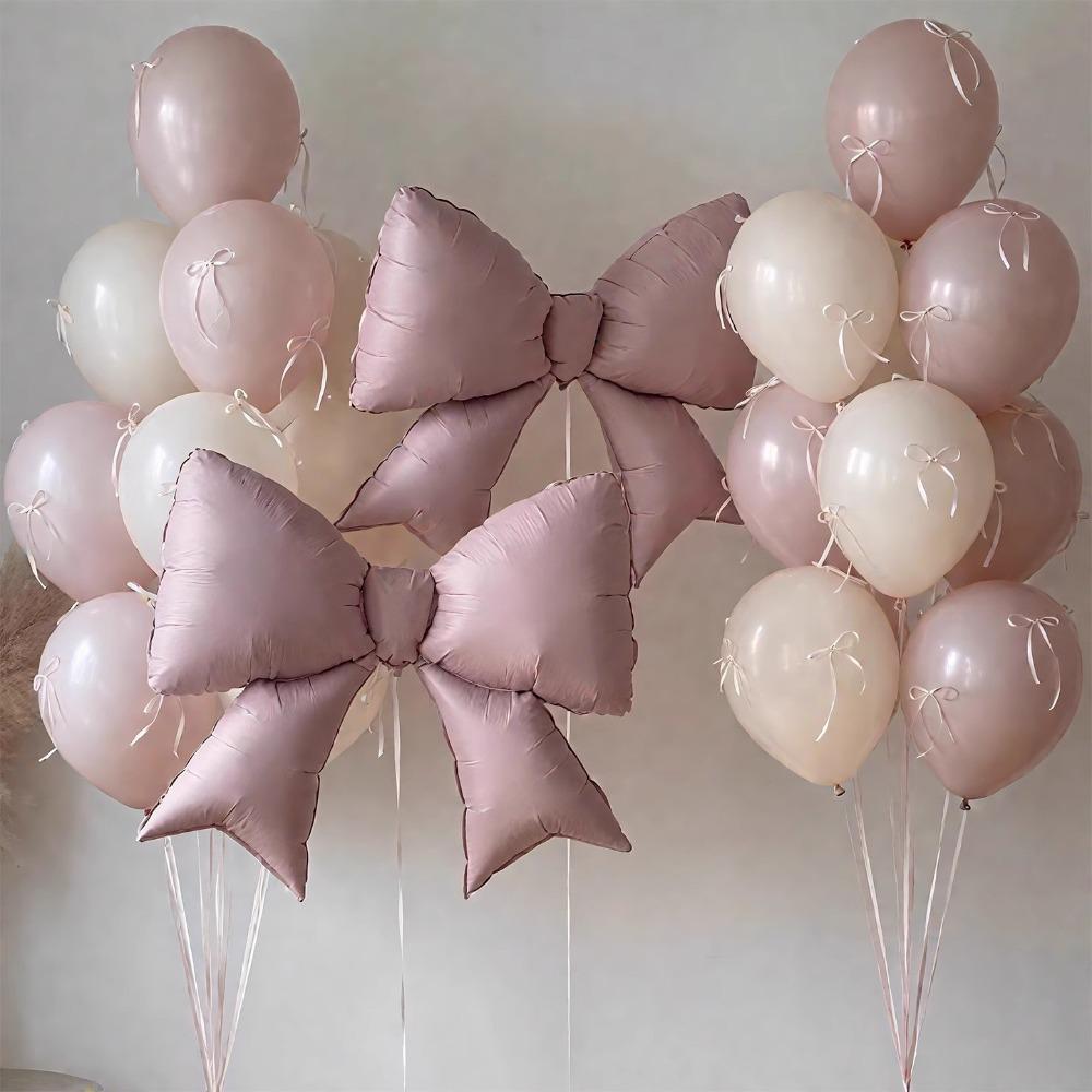 

Reusable Pink Bow Balloon Set Themed Parties Photo Props Latex Balloon Set Large Wedding Decoration Balloon 1 Set