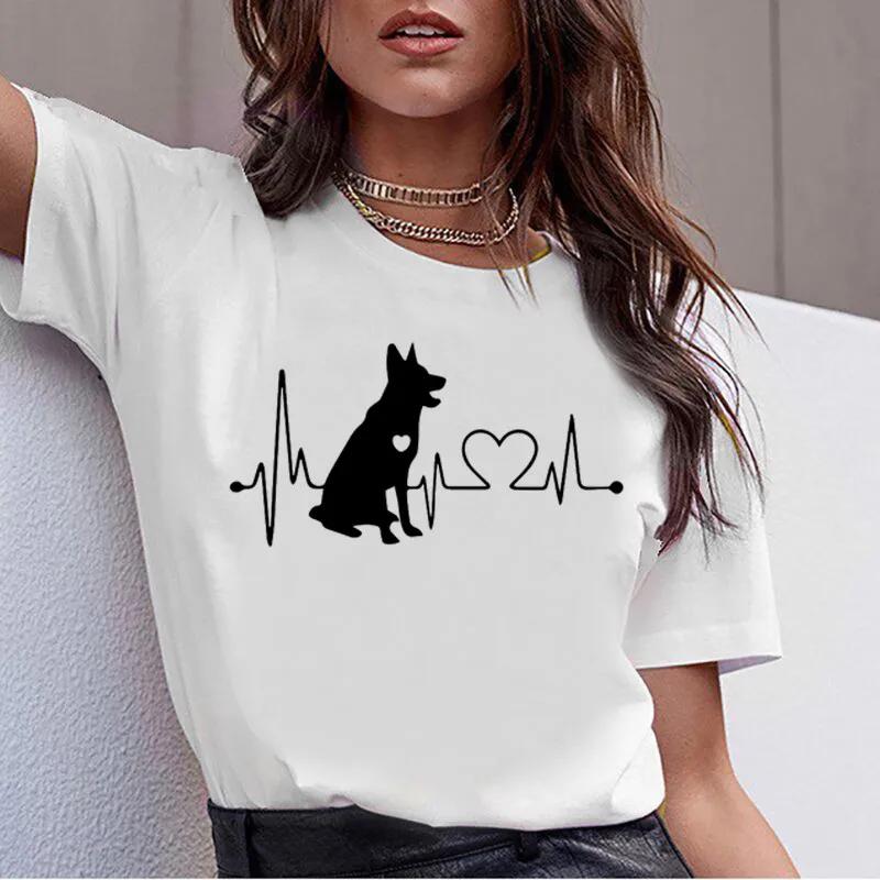 Dachshund Pug Teckel Cute Dog T-shirt Women Kawaii Harajuku Tops Female Summer Aesthetic Clothes Ropa XS-4XL Mujer