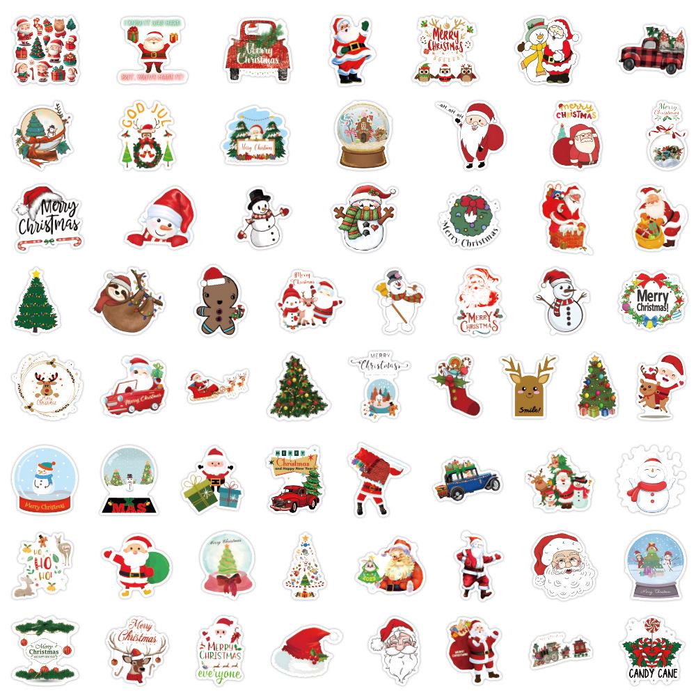 120 Christmas Graffiti Stickers: Waterproof Decoration for Notebooks, Guitars, Skateboards & DIY Projects
