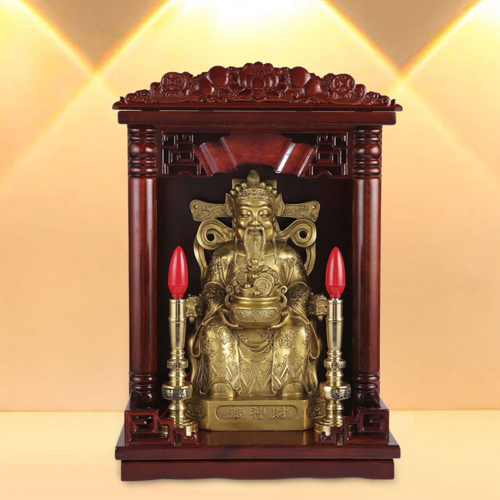 

Buddhist Display Stand Traditional Chinese Wood Ornament Statue Stand Home Decoration for Office Home Household New Year Gift 12 inches