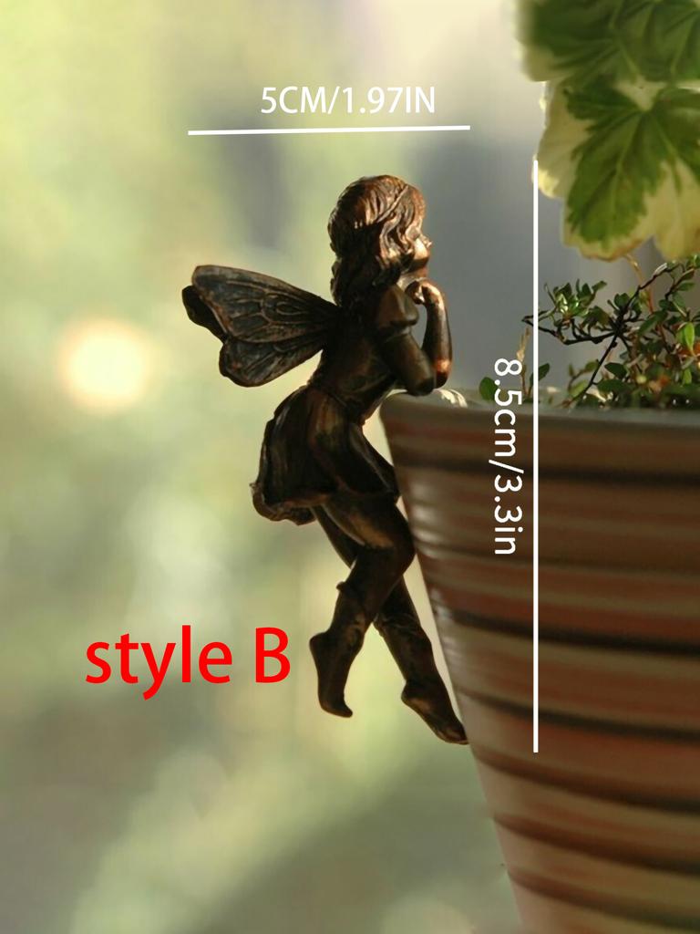 Mini holčičí závěsný pohár Dekorace z pryskyřice Kombinace víly Dekor okrajů květinového koše pro zahradní design Ozdoby do zahradního květináče