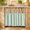 Dustproof Oven Handle Protector Farmhouse Stove Skirt, Plaid Crochet Lace Curtain, Rustic Kitchen Cabinet Decoration Skirt Curtain with Ties