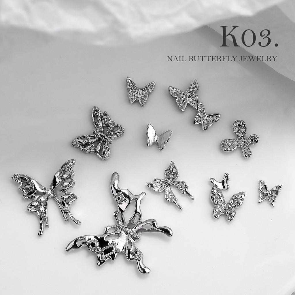 20Pcs 3D Nail Charms Butterfly Shape for Women Girls DIY Nail Art Decoration Craft Accessories