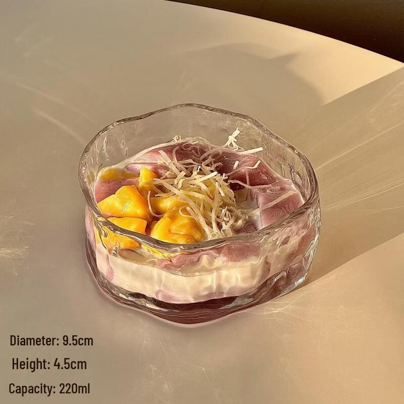 Jingbaodi Hammered Glass Cloud Dessert Bowls, Set of 5