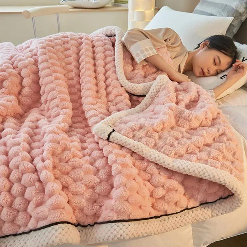 Coral velvet blanket sofa air conditioning blanket single small blanket Farley