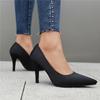 Damen Pumps Spitzschuh Dünne Hohe Absätze Prägnantes Design Handschuhschuhe Damenmode Schuhe Frühling Herbst Schwarz Silber 46