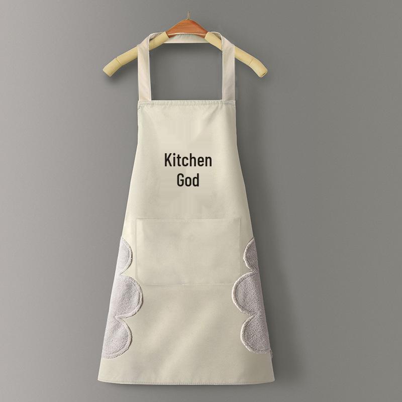 Wodoodporny fartuch dla par w stylu nordyckim i koreańskim z funkcją wycierania rąk, czarno-biały