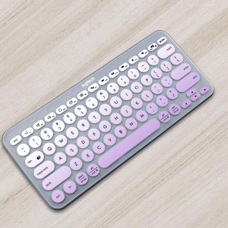 Vollschutz stumme Kieselsteintasten Silikon Schutzhülle Haut Hülle Folie Englisch Klar Schwarz Tastaturabdeckung für Logitech K380