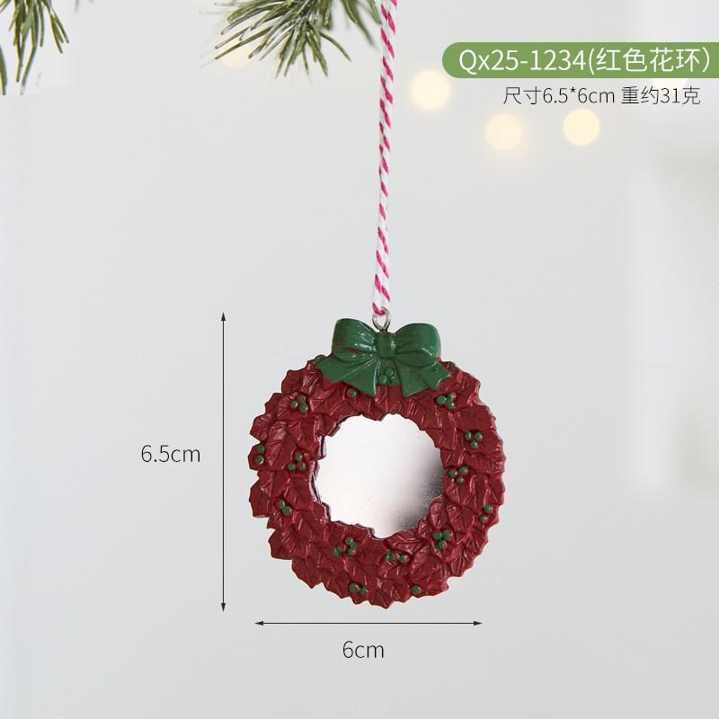 Christmas Decorations Set Resin Hanging Ornaments Candy Cane Tree Sock Snow Cone House Wreath Hotel Mall Party