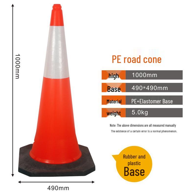 Reflective 70cm Rubber Traffic Cone - Road Safety Construction Warning Bollard