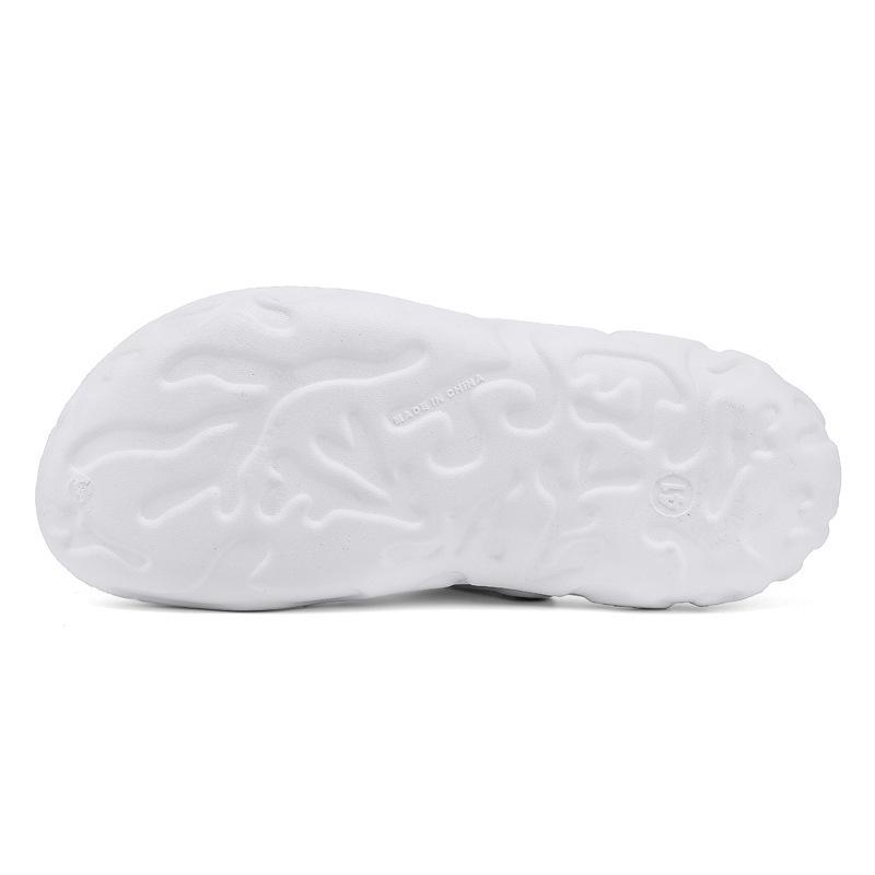 Large Size 49 Slippers Men's Summer Sandals Outdoor Fingerprint Hole Shoes Outside Sandals Semi-drag Beach Shoes