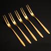 6pcs Set Stainless Steel Fruit Fork  Dessert Fork, Cake Two Tooth Fork, Creative Swan Base Tableware Storage Rack