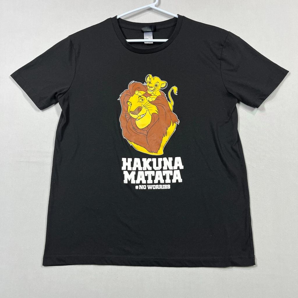 The Lion King Hakuna Matata Movie Black Cotton Casual Tee T Shirt Mens Large L
