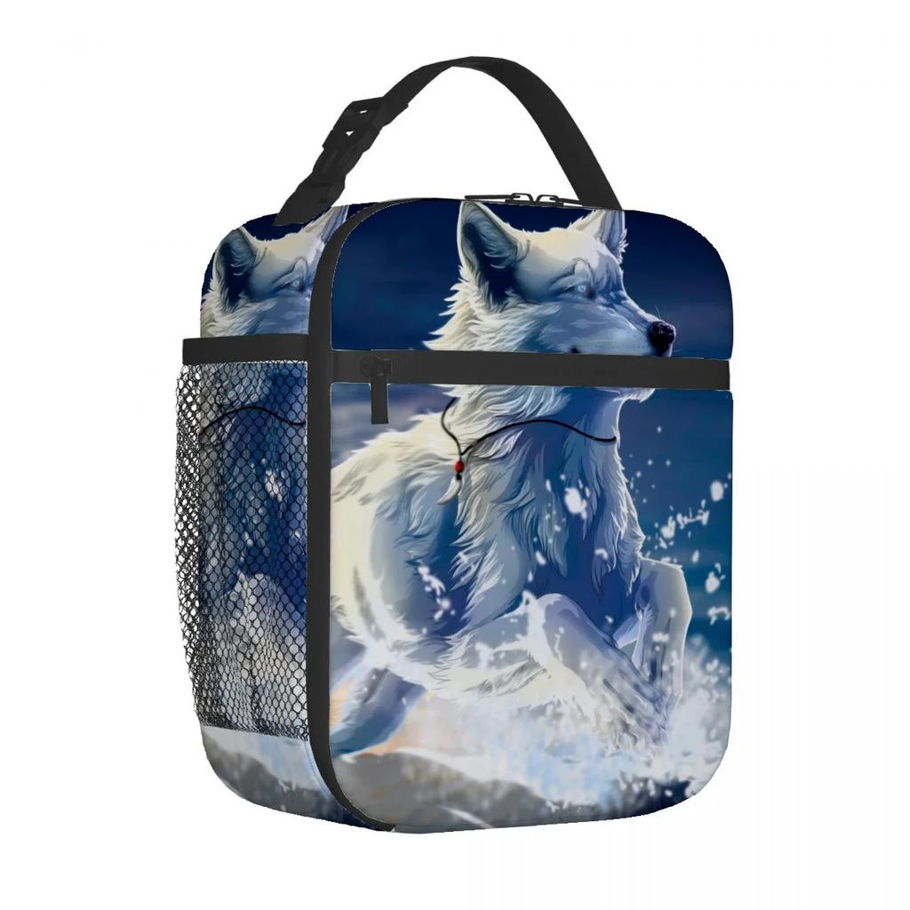 Wolf Angry Animal Lunch Bag Portable Aluminum Foil Thickened Insulated Lunch-Bag Gift Waterproof Lunchs Tote Bags