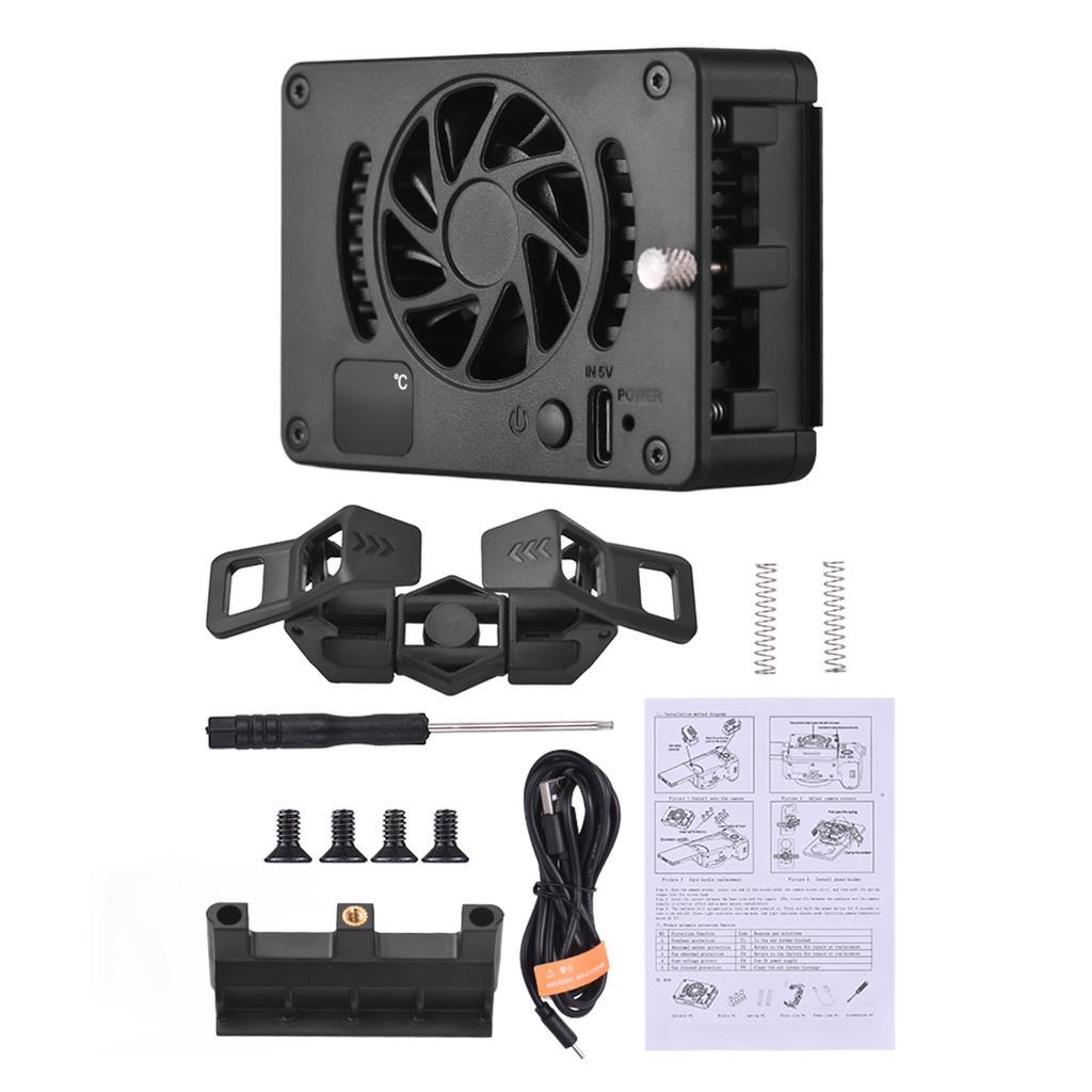 Universal Camera Cooling Fan External Cooling Fan for Phone with OLED Display USB Powered Phone