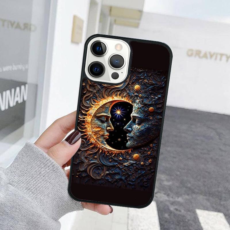 Indian Hand Holding Sun Moon Face Phone Case For iPhone 17 Air 15 16 Cover 11 13 14 Pro Max 12 Plus Max Fundas