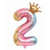 LEISURE CLUB Birthday Number Balloon Set 32-inch Rainbow Glitter Balloons for Party Celebration Blue Wedding Anniversary Decor Rainbow 2