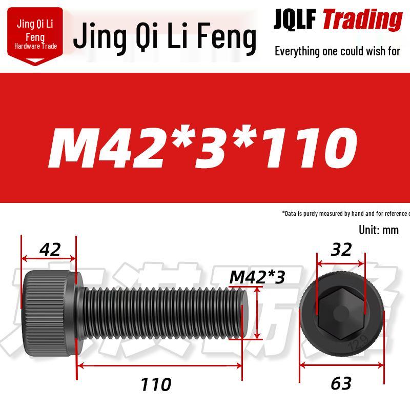 High-Strength Black Hex Socket Head Cap Screw, M8-M48, Fine Thread, Full Thread, Fine Pitch