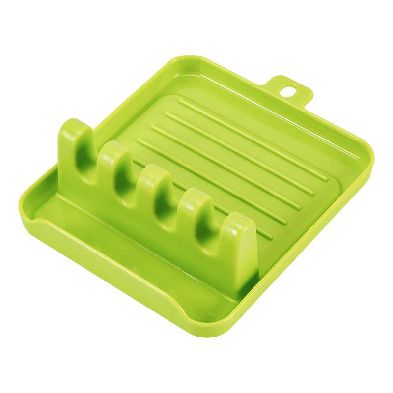 Multi-functional Kitchen Rack: Pot Lid, Spoon, Chopstick & Spatula Holder with Oil Collection Groove.
