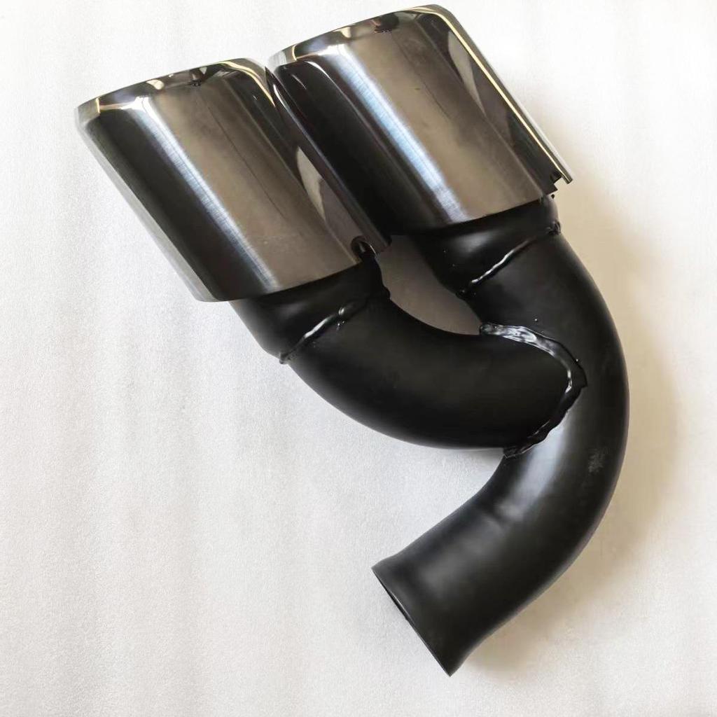 Quad Exhaust Tips for Porsche Cayenne, Macan, Panamera, 718 - Modified Black Titanium Stainless Steel