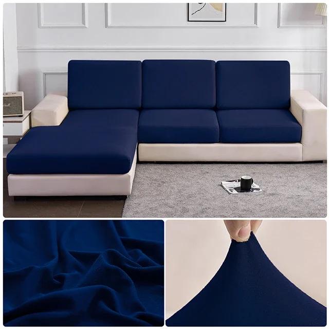 Elastischer Sofasitzkissenbezug Spandex Polyester Sofabezug für Wohnzimmer Waschbar Abnehmbar L-Form Ecksofa Schutz