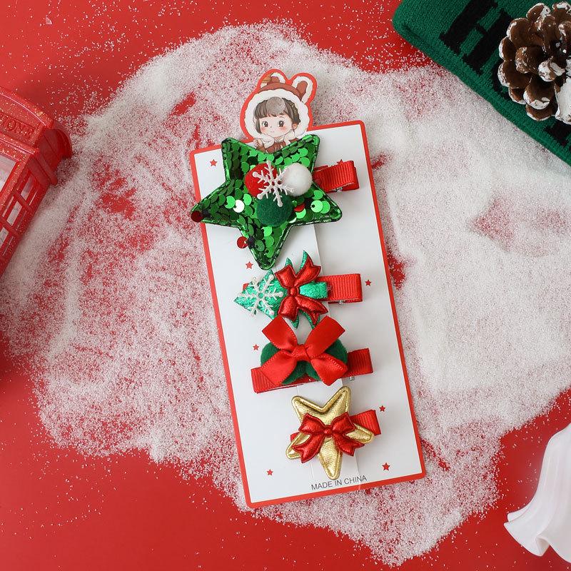 2024 Christmas Hair Clips for Girls - Festive Bow & Side Accessories for Kids