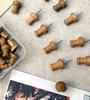 50 Stück Kaffeefarbene Retro-Holz-Stecknadeln, Filzplatten, weiche Holzplatten, Pinnnadeln, Holz-I-Nägel